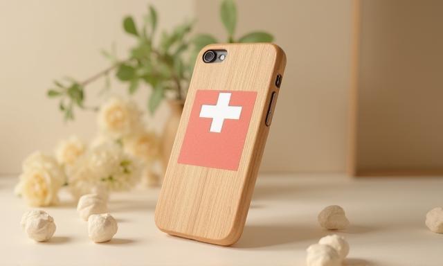 Abbildung eines nachhaltigen Handy-Cases mit Schweizer Flagge