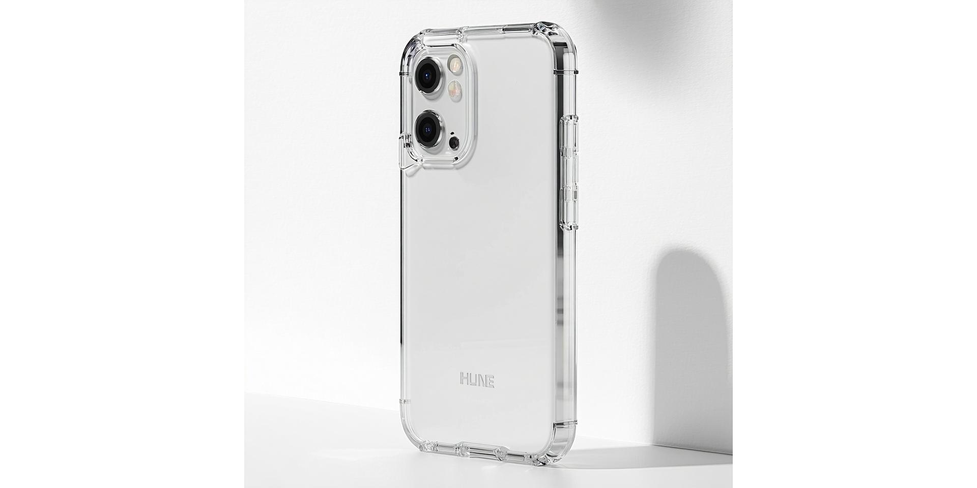 Hochwertiges transparentes Handycover auf weißem Hintergrund