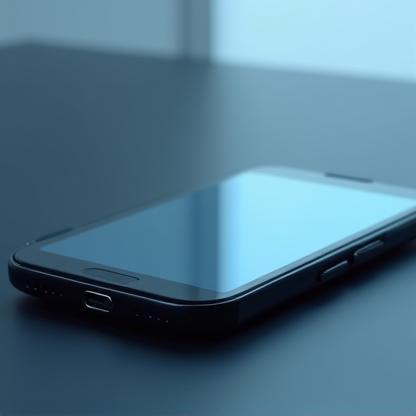 Glas-Displayschutz auf Smartphone, moderner Hintergrund